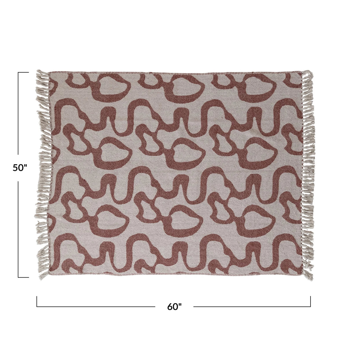 Brown Abstract Jacquard Throw Blanket