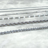 Rope Dainty Silver Bracelet - Waterproof Chain