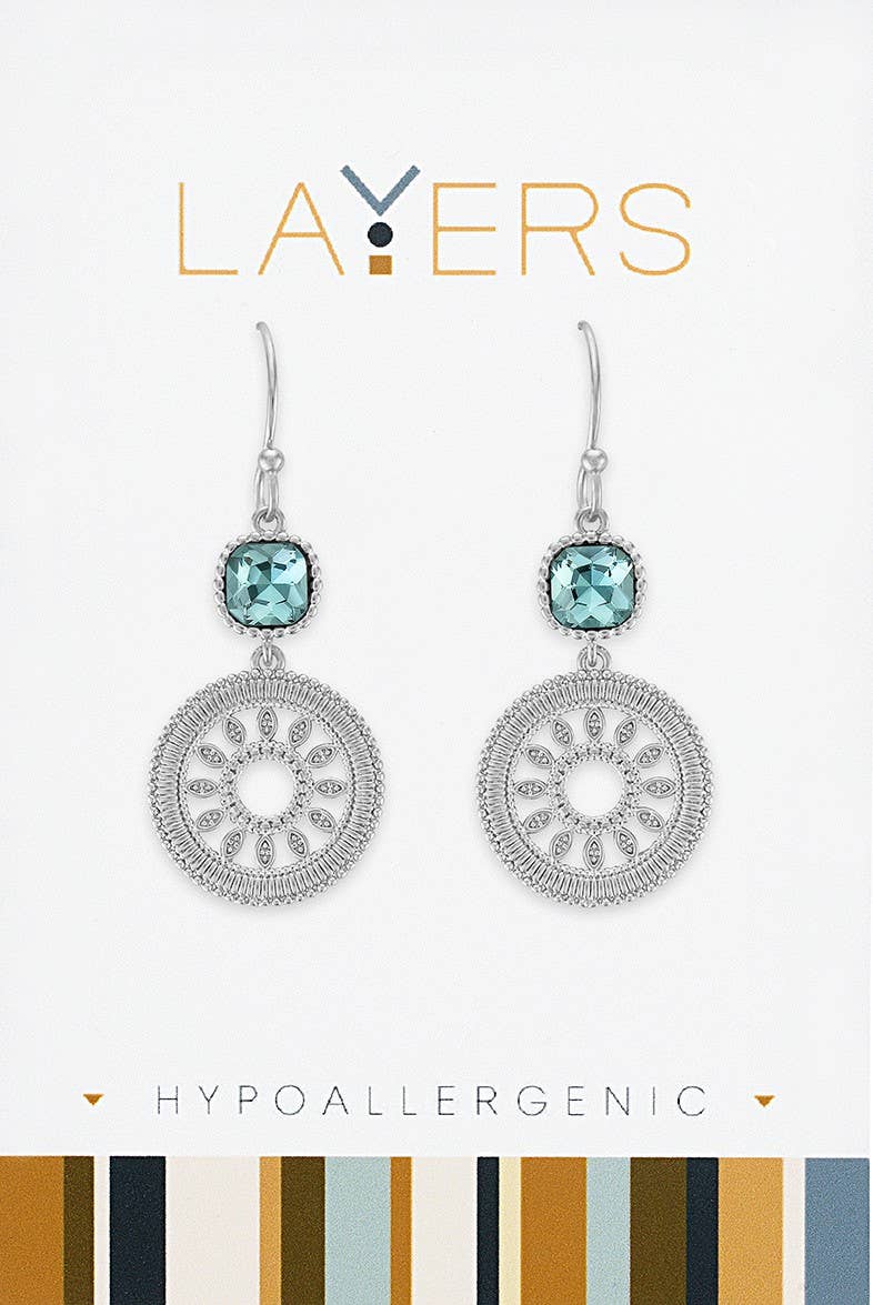 Silver Montana Blue Filigree Dangle Earrings