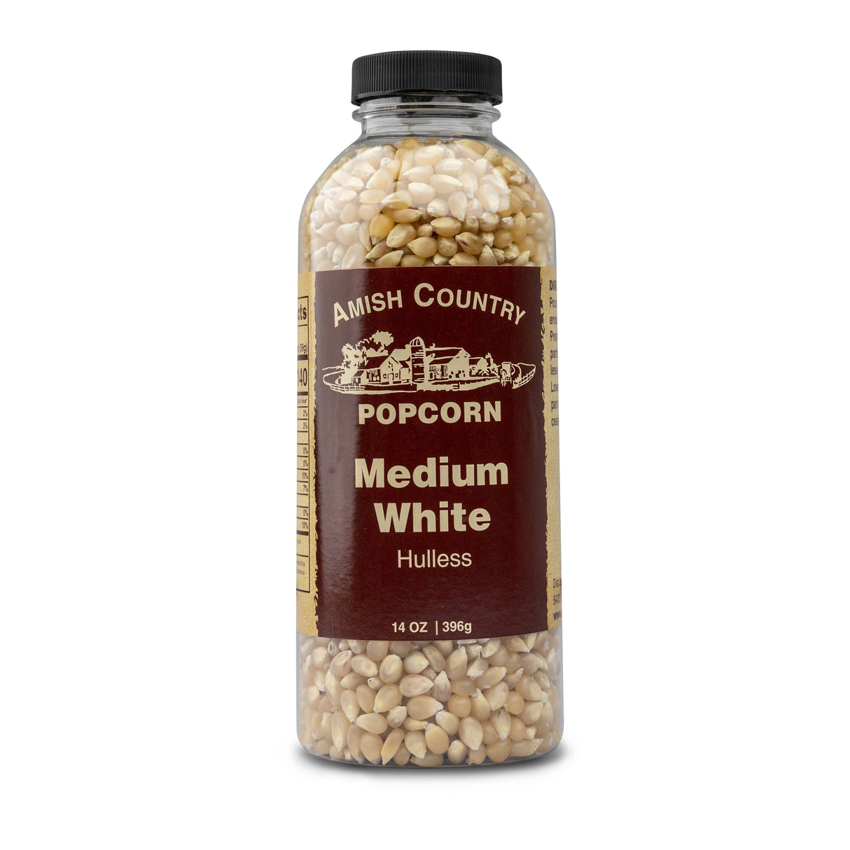 14oz Bottle of Medium White Hulless Popcorn