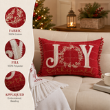 Red Joy Christmas Throw Pillow