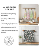 Plaid Pumpkin Chinoiserie Fall Coastal Kitchen Towel Waffle