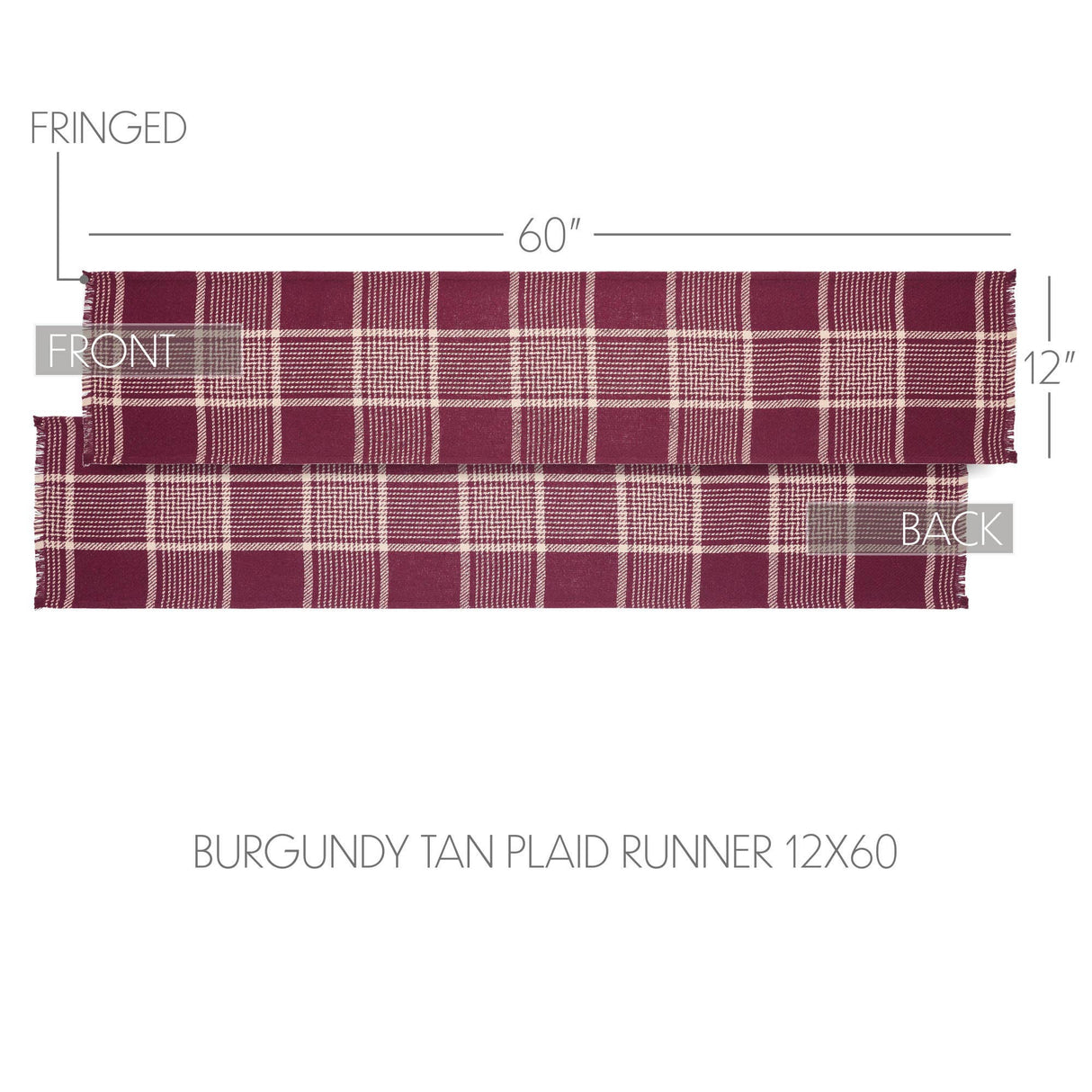 Eston Burgundy Tan Plaid Runner