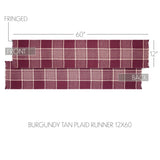 Eston Burgundy Tan Plaid Runner