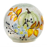 White Pumpkin Glass Orb Luminary