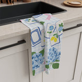 Mahjong Hydrangea Kitchen Towel Mahj Tile Decor Hostess Gift