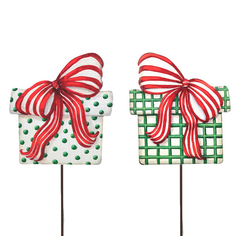Modern Gift Box Garden Stake