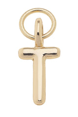 W Mini Initial Charm in Shiny Gold