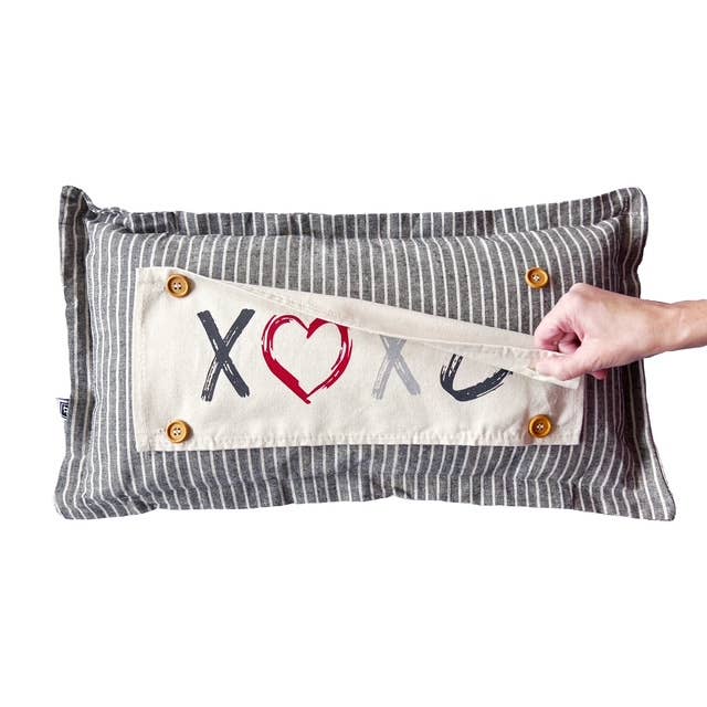Gray Stripe Interchangeable Pillow