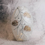 Pinecone Branch Glass Oval Luminary