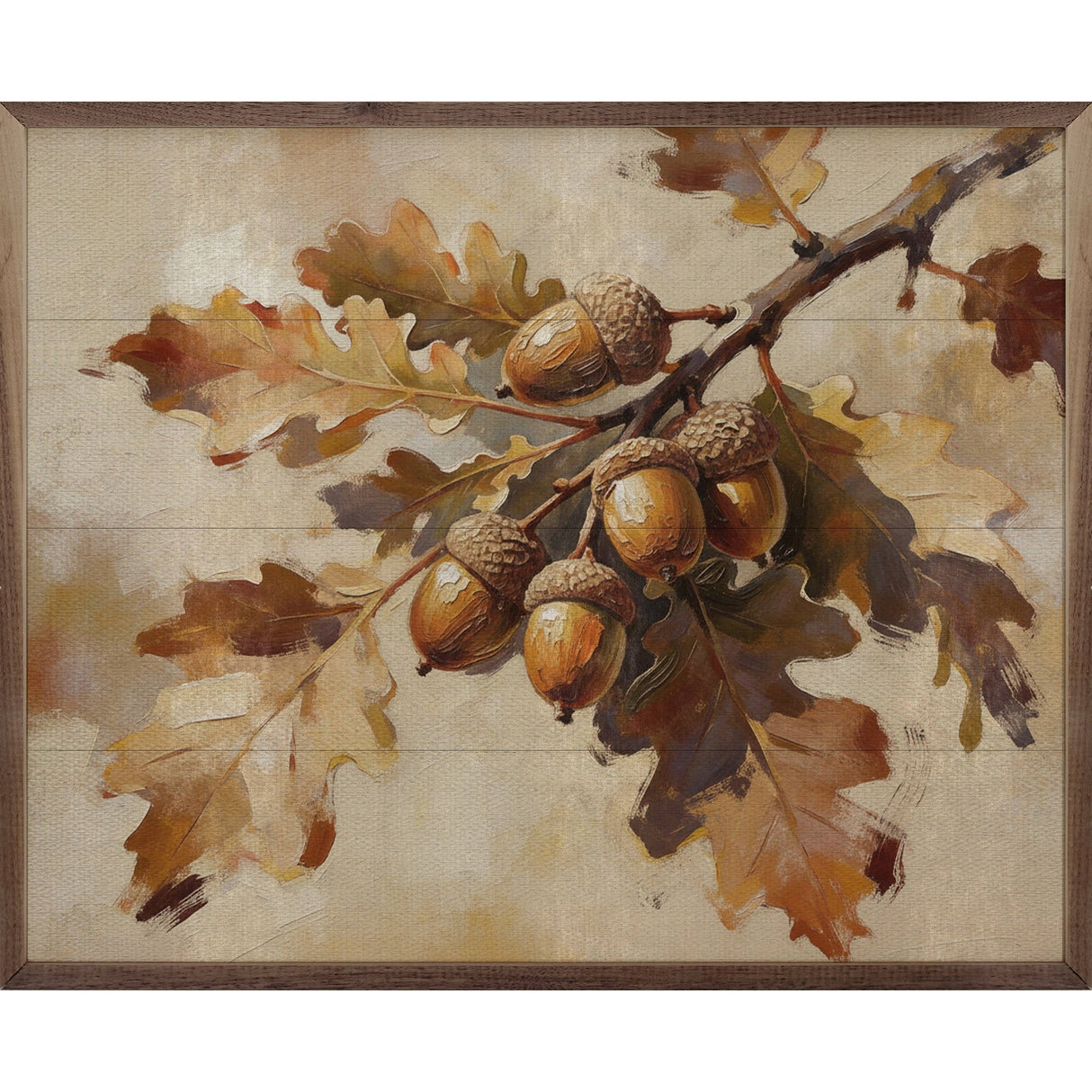 Oak Branch With Acorns Wood Art