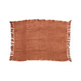 Waffle Weave Throw with Fringe, Tied with Kraft Paper & Tape