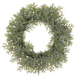 24" iced cedar wreath for farmhouse Winter home decor from Magnolias Home Decor