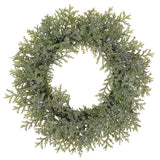 24" iced cedar wreath for farmhouse Winter home decor from Magnolias Home Decor