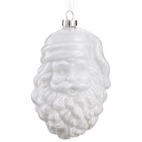 Cream Glass Santa Ornament