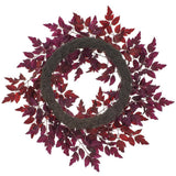 22" Burgundy Grape Ivy Leaf Wreath
