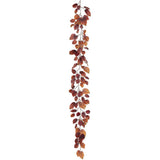 6' Deep Brown Beech Leaf Garland