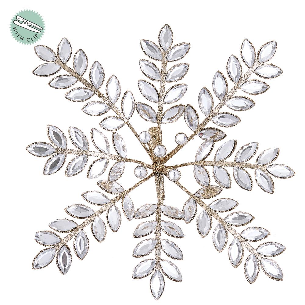 Cream Rhinestone Flower Clip