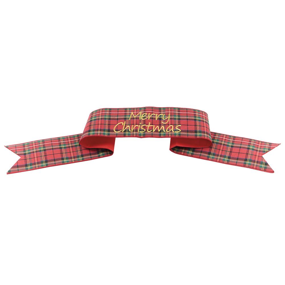 Merry Christmas Plaid Banner