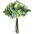 12" Blue Green Hydrangea Bouquet - artificial silk floral by Allstate