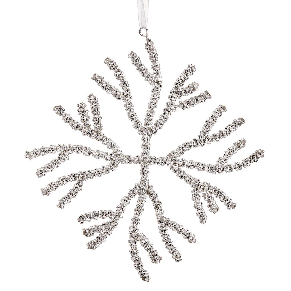 Silver Diamond Snowflake Ornament