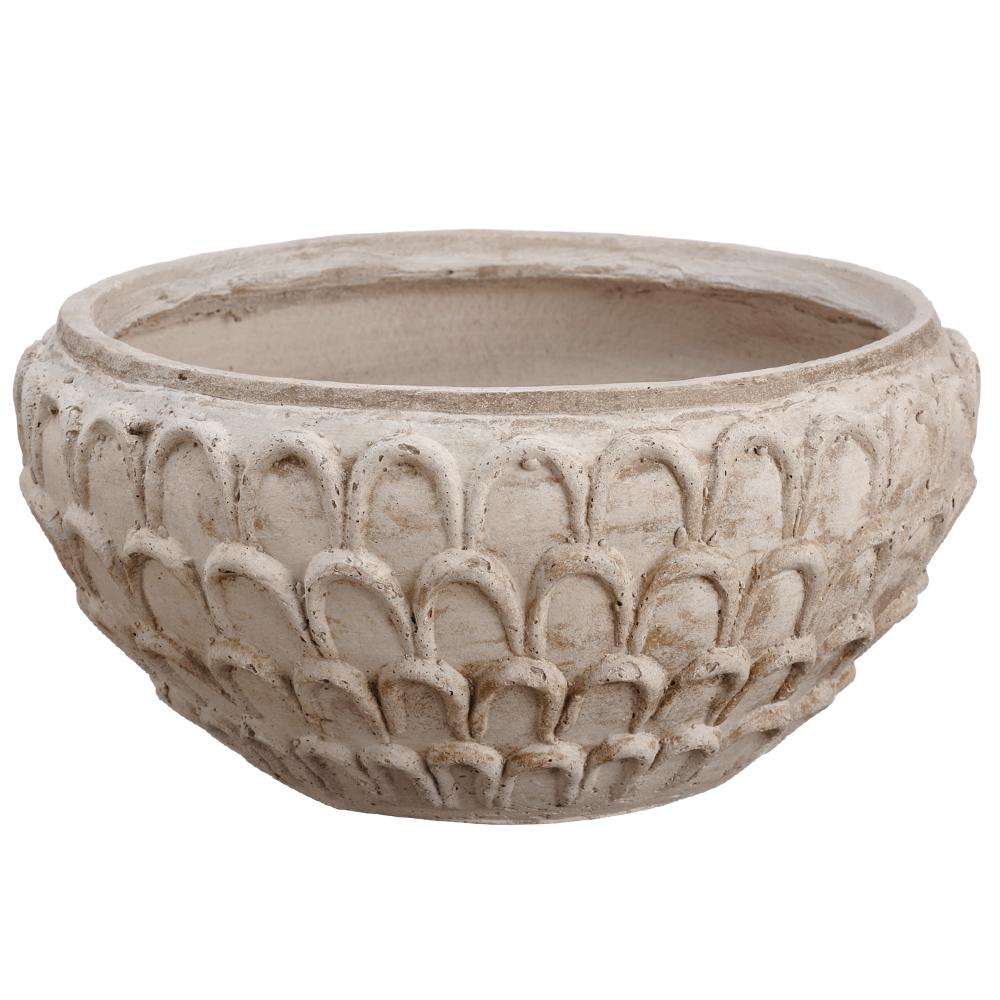 Beige Aged Fiber Cement Planter