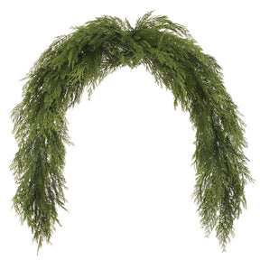 6' deluxe mixed cedar swag garland for farmhouse Winter home decor from Magnolias Home Decor