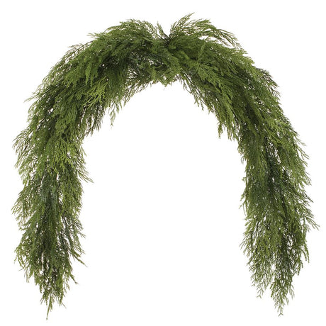 6' deluxe mixed cedar swag garland for farmhouse Winter home decor from Magnolias Home Decor
