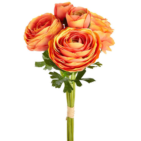 14" Real Touch Orange Ranunculus Bundle - artificial silk floral by Allstate