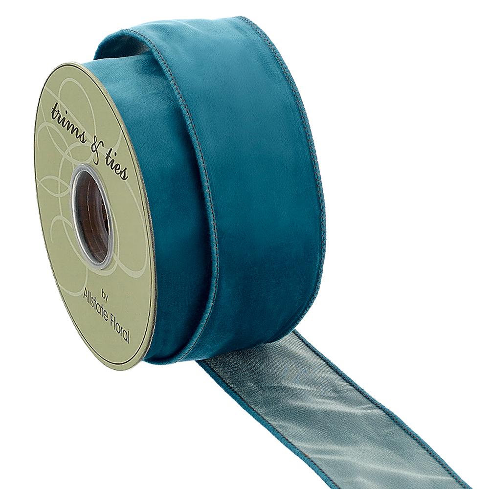 2.5" Deep Teal Velvet Ribbon