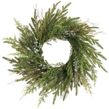 14" juniper cypress wreath for farmhouse Winter home decor from Magnolias Home Decor