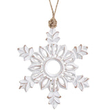 Carved Wood Snowflake Ornament s