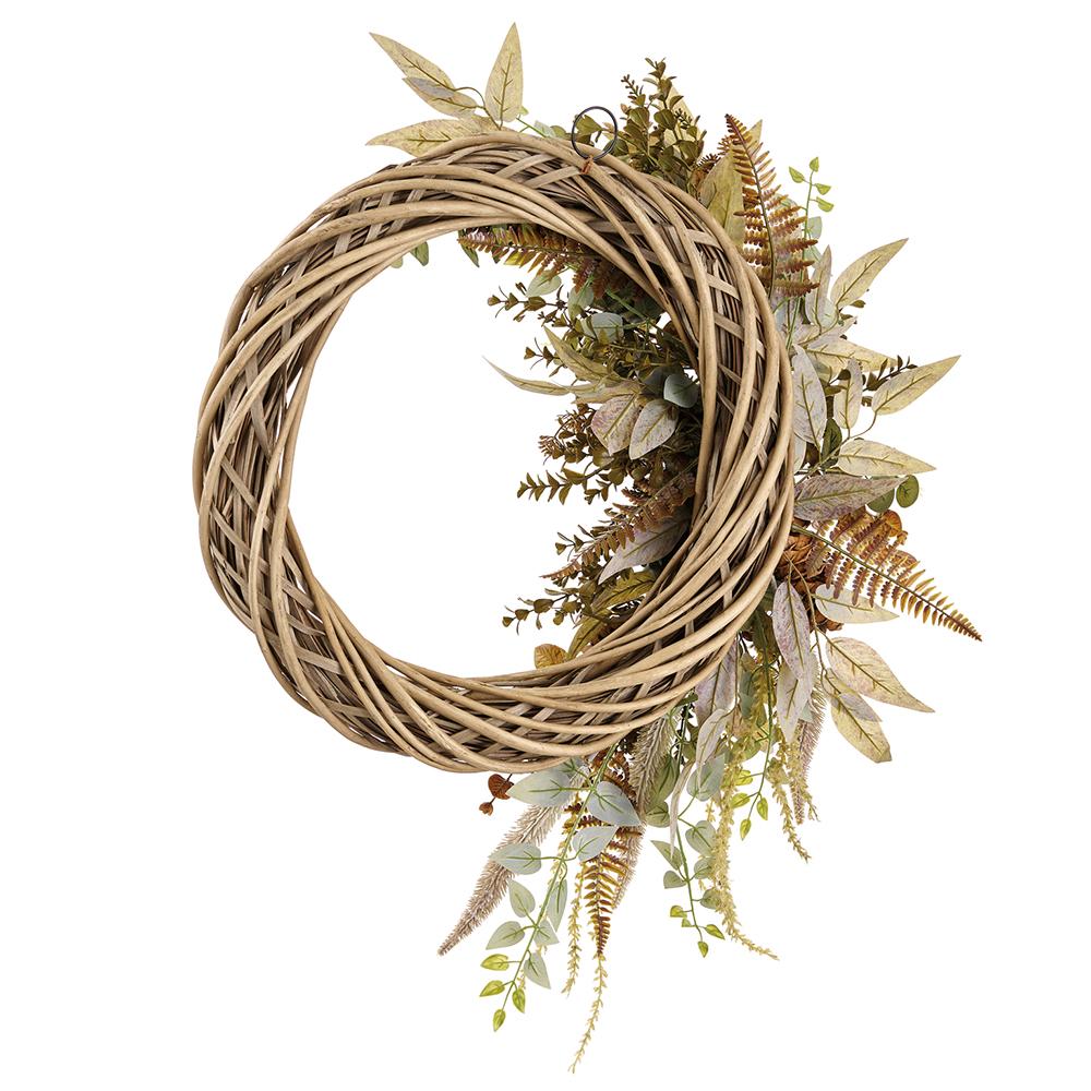 32" Hazelnut Pumpkin Eucalyptus Half Wreath
