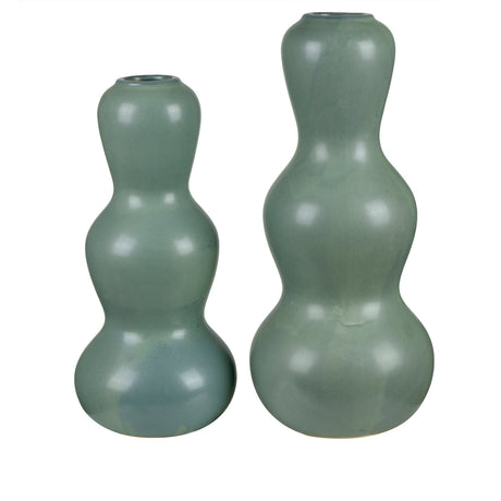 L) 8 x 8 x 17",S) 7 x 7 x 14.5" 
Ceramic  Matte Sage Green Glaze Finish