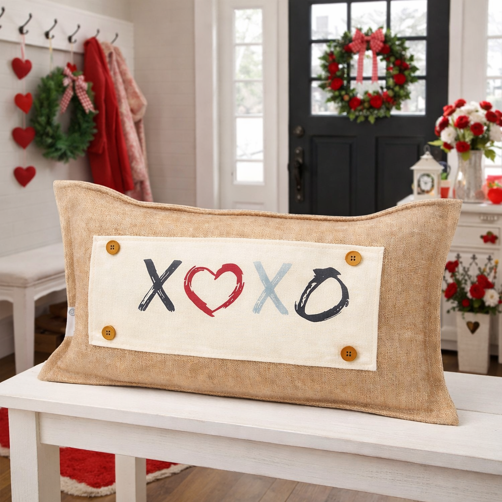 Burlap Stripe Interchangeable Pillow