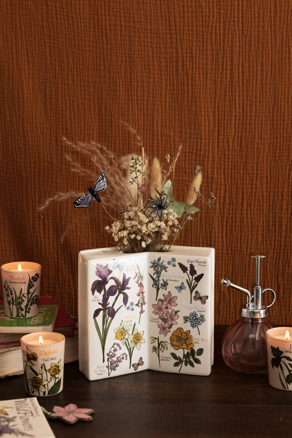 Wildflowers Open Book Vase