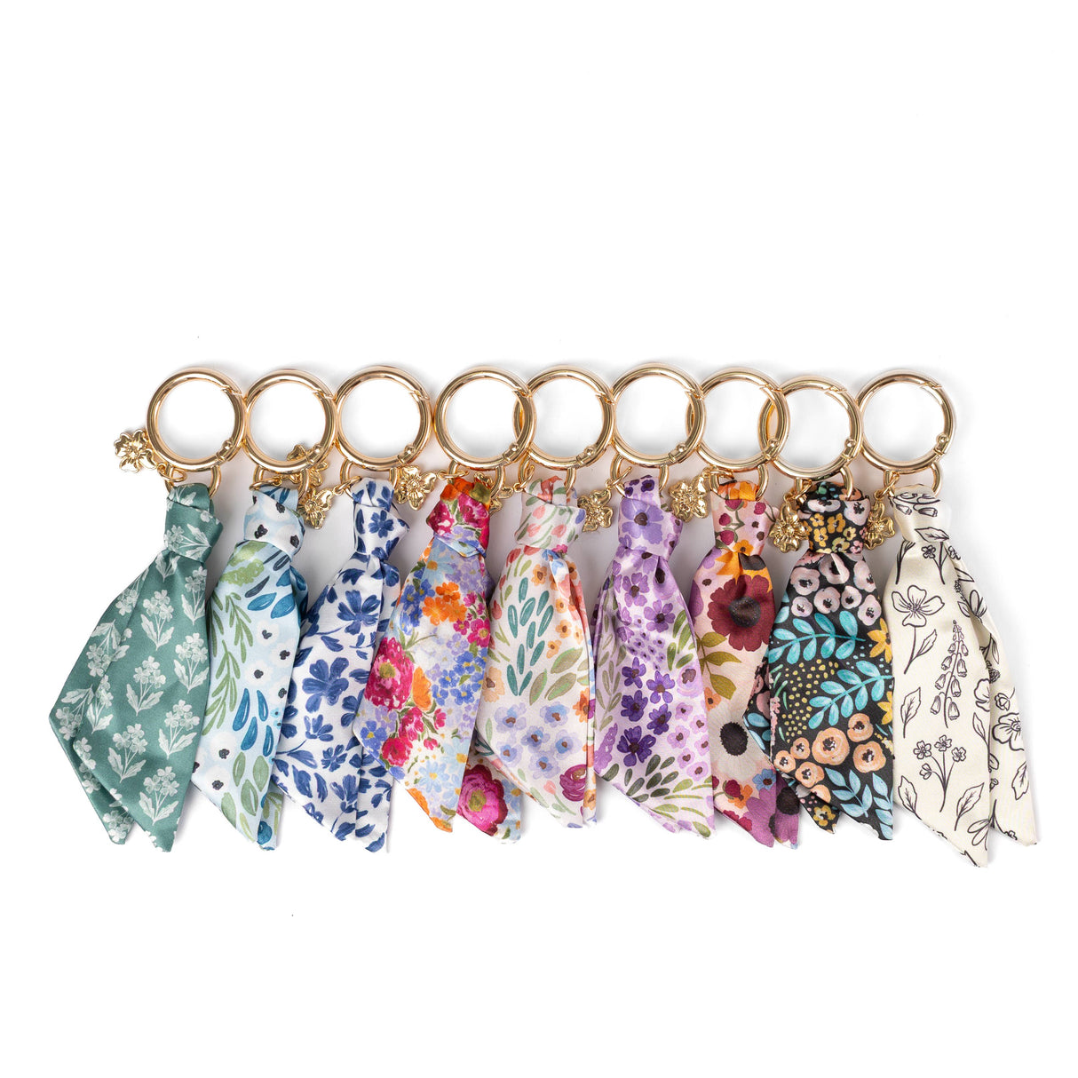 Rainbow Garden Satin Keychain