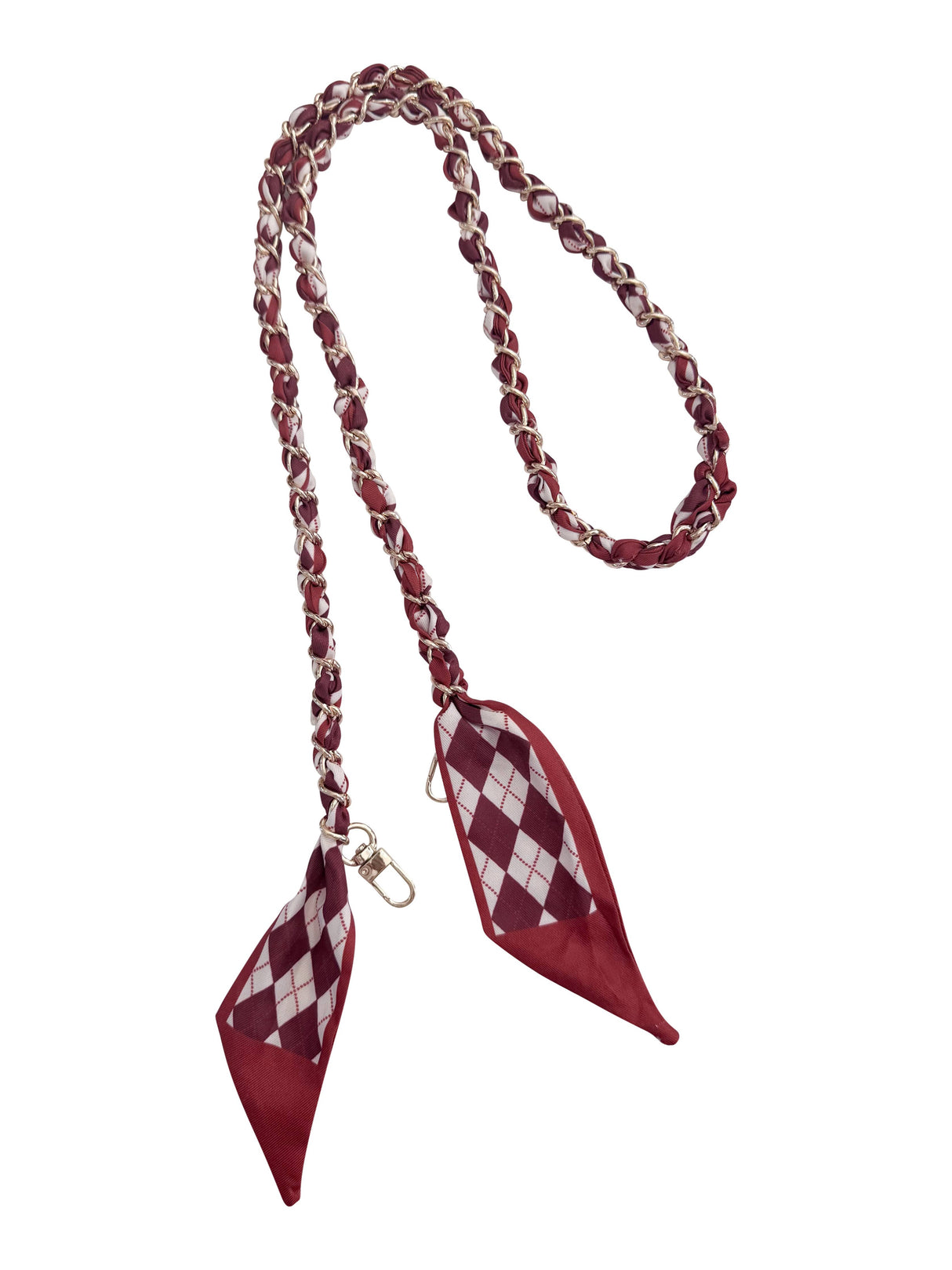 Maroon Scarf Gold Phone Chain
