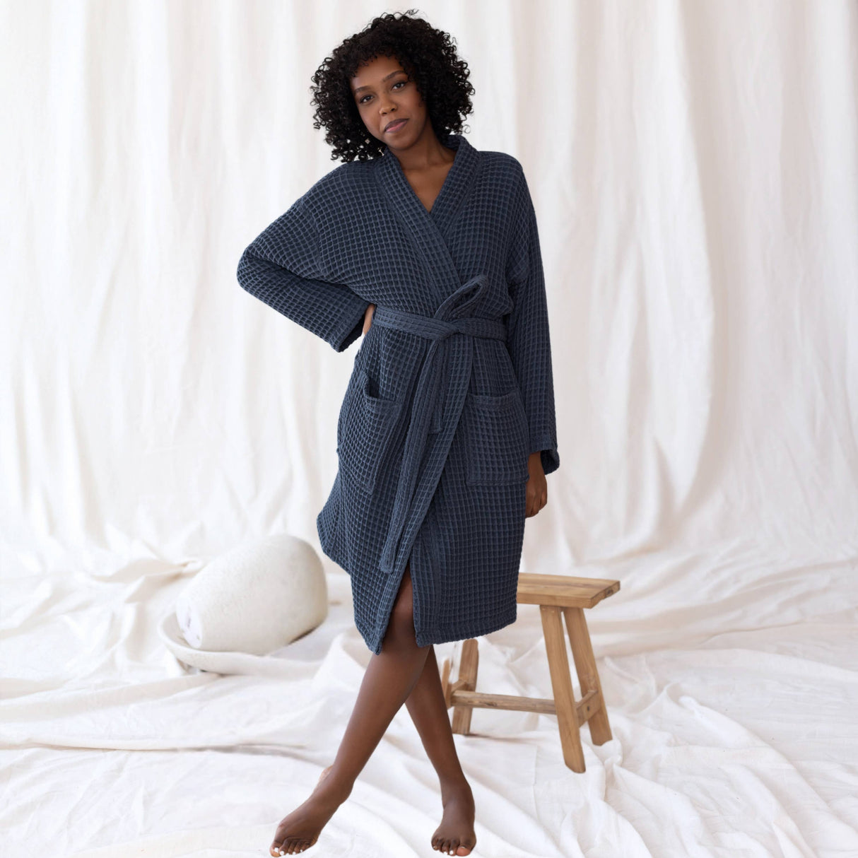 Anthracite Luxurious Waffle Bathrobe / 3XL