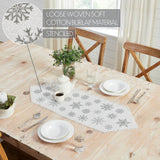 36" Yuletide White Snowflake Christmas Table Runner