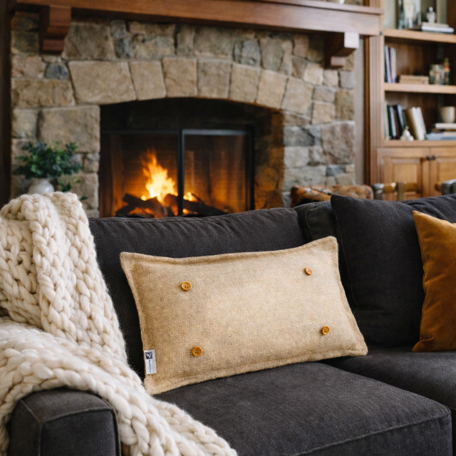 Burlap Stripe Interchangeable Pillow