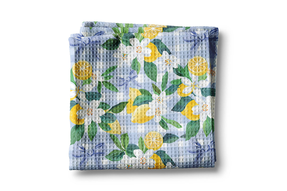 Blue Plaid Citrus Tea Towel