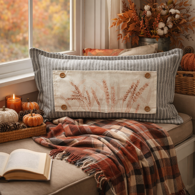 Autumn Wheat Interchangeable Pillow Panel