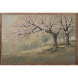 Spring Pink Blossom Tree Wood Art