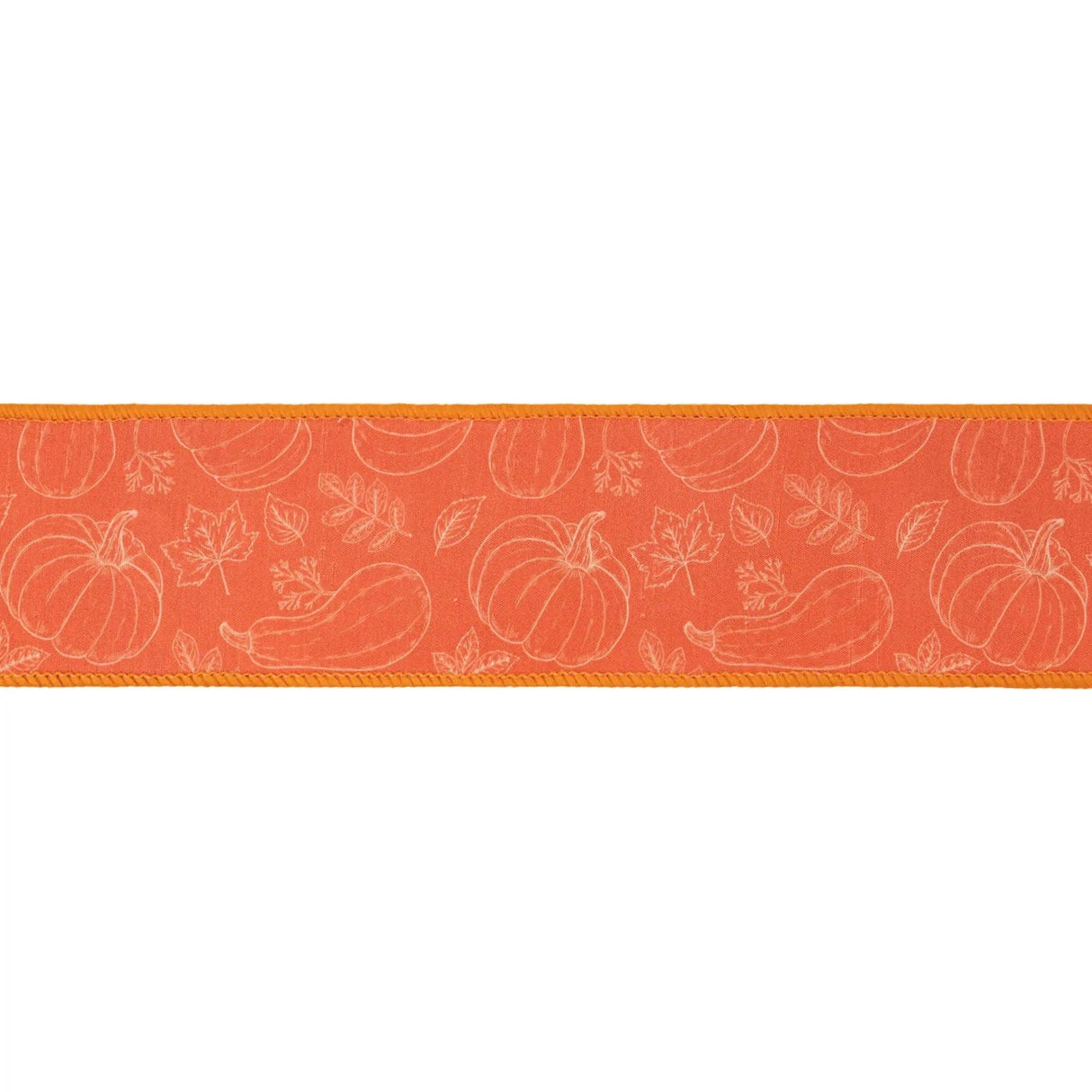 2.5" Orange Gourd Wired Dupioni Ribbon Bolt