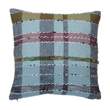 20" Woven Cotton & Wool Madras Plaid Pillow