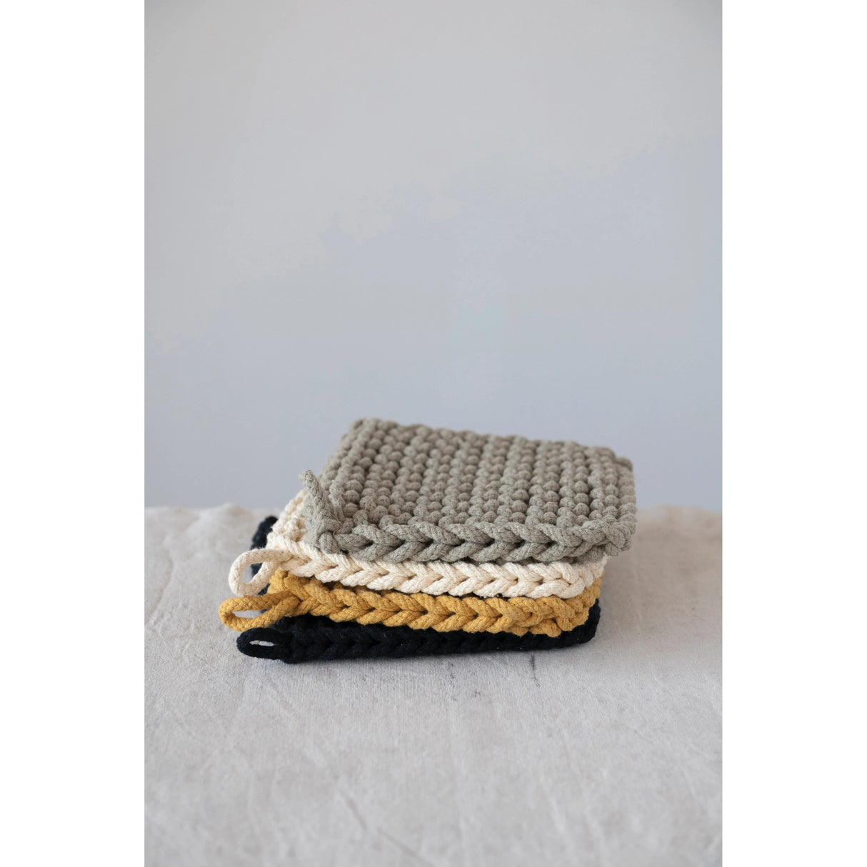 Cotton Crocheted Pot Holder- 4 Colors