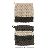 Cotton Crocheted Pot Holder- 2 Styles