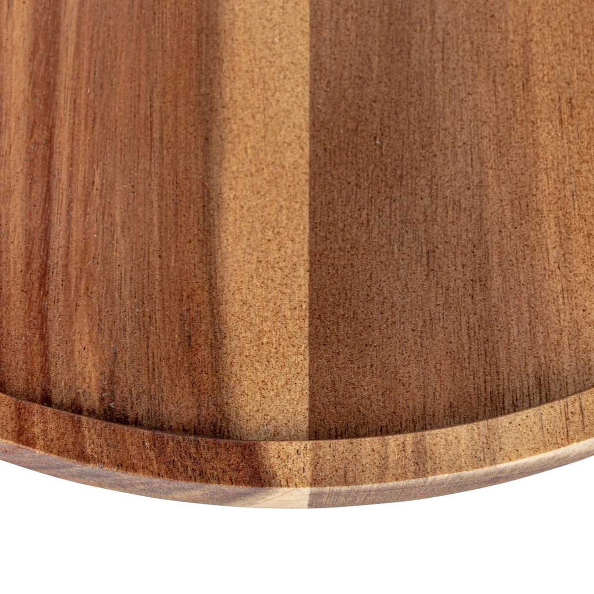 Acacia Wood Pedestal with Fluted Glass Cloche