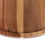 Acacia Wood Pedestal with Fluted Glass Cloche